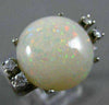 ESTATE LARGE 6.10CT DIAMOND & AAA OPAL 14KT WHITE GOLD 3D FILIGREE RING #26342