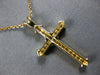 ESTATE .20CT DIAMOND 14KT 2 TONE GOLD 3D ROUND CROSS FILIGREE PENDANT #27673
