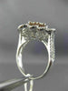 ESTATE EXTRA LARGE 2.24CT DIAMOND 18KT WHITE GOLD 3D FLOWER SQUARE ETOILE RING