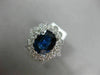 ESTATE LARGE 3.53CT DIAMOND & AAA SAPPHIRE 14KT WHITE GOLD OVAL ENGAGEMENT RING