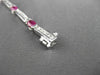 ANTIQUE 4.54CTW DIAMOND & AAA OVAL RUBY 14KT WHITE GOLD CHANNEL BRACELET #19757
