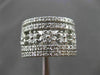 ESTATE WIDE 1.36CT DIAMOND 14KT WHITE GOLD MULTI ROW FLORAL OPEN FUN RING #16803