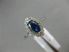 ESTATE .85CT DIAMOND & AAA MARQUISE SAPPHIRE 14K WHITE GOLD HALO ENGAGEMENT RING