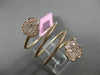 ESTATE WIDE .40CT DIAMOND 14KT ROSE GOLD 3D 3 CLOVER FLOWER FLEXIBLE LOVE RING