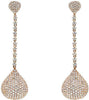 ESTATE LARGE 6.37CT DIAMOND 18KT ROSE GOLD 3D CLUSTER TEAR DROP HANGING EARRINGS
