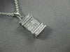 ESTATE .40CT DIAMOND 14KT WHITE GOLD PRINCES CUT RECTANGULAR PENDANT #15435