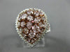 GIA CERTIFIED LARGE 2.73CT WHITE & PINK DIAMOND 18K ROSE GOLD 3D PEAR SHAPE RING