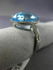ESTATE LARGE 10.22CT DIAMOND & AAA BLUE TOPAZ 14KT WHITE GOLD OVAL HALO FUN RING