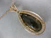 ANTIQUE LARGE VICTORIAN AAA SMOKY TOPAZ 14KT ROSE GOLD TEARDROP PENDANT #20947