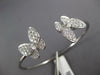 1.95CT DIAMOND 18KT WHITE GOLD 3D DOUBLE BUTTERFLY FLEXIBLE LOVE BANGLE BRACELET