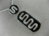 ESTATE LARGE .18CT DIAMOND & AAA ONYX 14KT WHITE GOLD SQUARE SNAKE FUN PENDANT