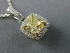 ESTATE 1.36CT WHITE & FANCY YELLOW DIAMOND 18KT 2 TONE GOLD 3D FILIGREE PENDANT
