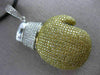 LARGE 3.52CT WHITE & FANCY YELLOW DIAMOND 18K WHITE GOLD 3D BOXING GLOVE PENDANT