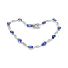 LARGE 4.95CT DIAMOND & AAA SAPPHIRE 18K WHITE GOLD OVAL INFINITY TENNIS BRACELET