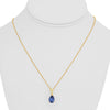 3.08CT FANCY YELLOW DIAMOND & AAA SAPPHIRE 14KT YELLOW GOLD PEAR SHAPE NECKLACE