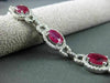 ANTIQUE WIDE 10.25CT DIAMOND & AAA OVAL RUBY 18KT WHITE GOLD 3D BRACELET