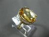 ESTATE LARGE 6.30CT DIAMOND & YELLOW TOPAZ 14K YELLOW GOLD 3D OVAL FILIGREE RING