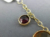 ESTATE 9.0CT AAA MULTI GEM 14KT YELLOW GOLD 3D CLASSIC FILIGREE CHARM BRACELET