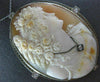 ANTIQUE EXTRA LARGE .25CT OLD MINE DIAMOND 14K WHITE GOLD CAMEO PENDANT PIN 1918