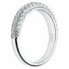 ESTATE .71CT DIAMOND 18KT WHITE GOLD 3D CLASSIC 3 ROW WEDDING ANNIVERSARY RING