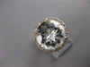 LARGE 5.66CT DIAMOND & AAA AQUAMARINE 14KT WHITE GOLD ROUND HALO ENGAGEMENT RING
