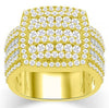 LARGE 2.70CT DIAMOND 14K YELLOW GOLD ROUND BAGUETTE MULTI ROW SQUARE UNISEX RING