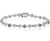 1.66CT WHITE & CHOCOLATE FANCY DIAMOND 14KT WHITE & BLACK GOLD FLOWER BRACELET