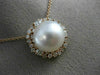ESTATE LARGE .80CT DIAMOND & AAA SOUTH SEA PEARL 18KT ROSE GOLD FLOWER PENDANT
