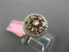 WIDE .97CT WHITE & PINK DIAMOND 18KT WHITE & ROSE GOLD CLUSTER HALO FLOWER RING
