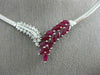 ESTATE 2.83CT DIAMOND & AAA RUBY 14KT WHITE GOLD 3D V SHAPE OMEGA NECKLACE 15009
