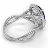 LARGE 4.60CT DIAMOND & AAA SAPPHIRE 18K WHITE GOLD CUSHION & ROUND INFINITY RING