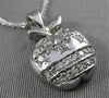 ESTATE DIAMOND 14KT WHITE GOLD BIG APPLE NEW YORK PENDANT STARS & STRIPES #7801