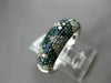 ESTATE 2.29CT WHITE & BLUE DIAMOND 14KT WHITE GOLD CRISS CROSS PAVE WEDDING RING