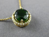 ESTATE LARGE 2.14CT DIAMOND & AAA GREEN GARNET 14KT YELLOW GOLD 3D HALO NECKLACE