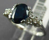 ESTATE 1.85CT DIAMOND & AAA OVAL CUT SAPPHIRE 14KT WHITE GOLD 3D ENGAGEMENT RING