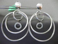 ESTATE EXTRA LARGE .26CT DIAMOND 18KT WHITE GOLD CIRCLE OF LIFE CLIP ON EARRINGS