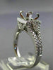 ESTATE WIDE .50CT DIAMOND 14KT WHITE GOLD SQUARE HALO SEMI MOUNT ENGAGEMENT RING