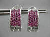 ESTATE WIDE 1.80CT AAA PINK SAPPHIRE 14KT WHITE GOLD PAVE CLIP ON EARRINGS