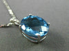 ESTATE 2.91CT DIAMOND & EXTRA FACET BLUE TOPAZ 14KT WHITE GOLD FLOATING PENDANT