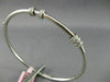 ESTATE .70CT DIAMOND 14KT WHITE GOLD 3D MOVABLE CIRCLE OF LIFE BANGLE BRACELET