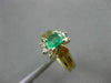 ESTATE .60CT DIAMOND & EMERALD 14K WHITE & YELLOW GOLD FLOWER COCKTAIL RING #804