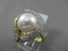 ESTATE 1.02CT DIAMOND 18KT TWO TONE GOLD AAA SOUTH SEA PEARL HEART SHAPE RING