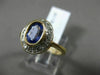 ESTATE 1.16CT DIAMOND & AAA TANZANITE 14KT GOLD BEZEL HALO OVAL ENGAGEMENT RING