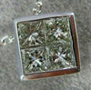 ESTATE 1.2CT PRINCESS DIAMOND 14K WHITE GOLD 3D CLASSIC INVISIBLE PENDANT #18504