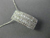 ESTATE WIDE .92CT ROUND & BAGUETTE DIAMOND 18K WHITE GOLD 3D RECTANGULAR PENDANT
