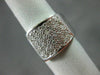 ESTATE LARGE .80CT ROUND CUT DIAMOND 14KT WHITE GOLD PAVE BELT FUN RING #21298