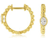 .30CT DIAMOND 14KT YELLOW GOLD OVAL SOLITAIRE BEZEL HUGGIE HOOP HANGING EARRINGS