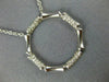 ESTATE LARGE .47CT DIAMOND 18KT WHITE GOLD 3D BAMBOO CIRCLE OF LIFE FUN NECKLACE