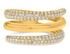 ESTATE LARGE .80CT DIAMOND 14KT YELLOW GOLD 3D MULTI ROW CRISS CROSS SNAKE RING