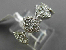 ESTATE LARGE .76CT DIAMOND 18K WHITE GOLD CLUSTER SQUARE SEMI ETERNITY LOVE RING